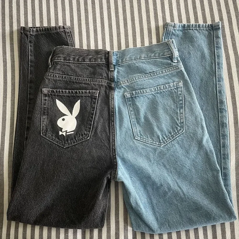 Playboy By PacSun Two-Tone Ultra High Waisted Slim Fit Jeans Size 24 - Picture 1 of 8